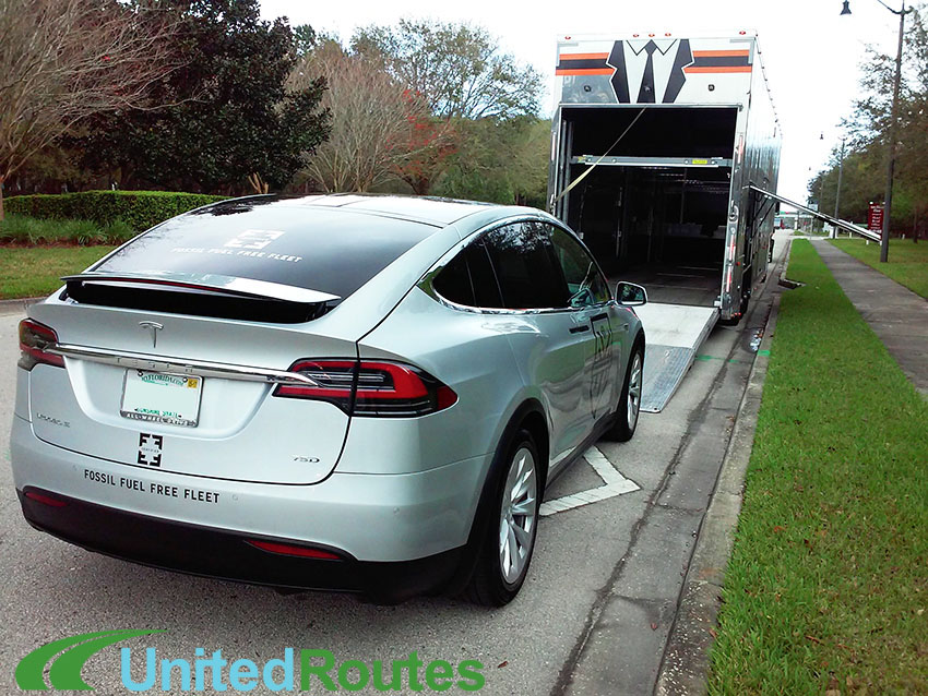 Enclosed Auto Transport for a Tesla Model X